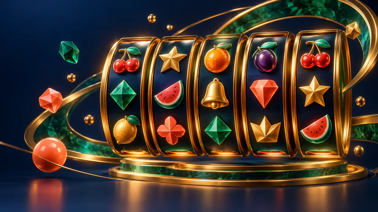 Original editorial illustration of generic slot reels